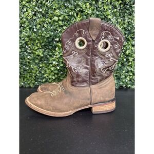 Black Stone boots Girls Size 14 Us Western Brown Leather Square Toe